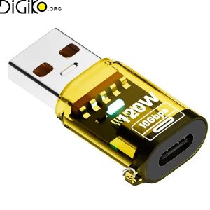 تبدیل تایپ سی ماده به USB3.0 نر 120وات مینی تک