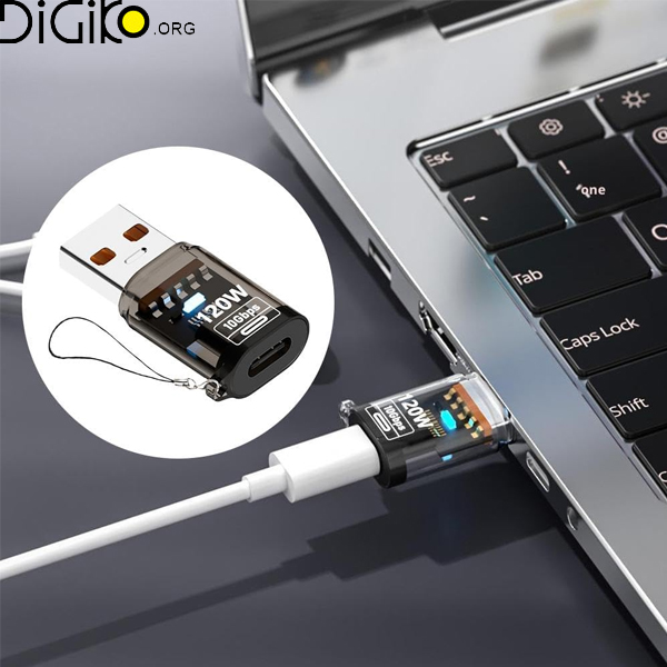 تبدیل تایپ سی ماده به USB3.0 نر 120وات مینی تک